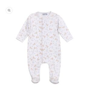 Magnolia White and Tan Animal Print Kids Footie